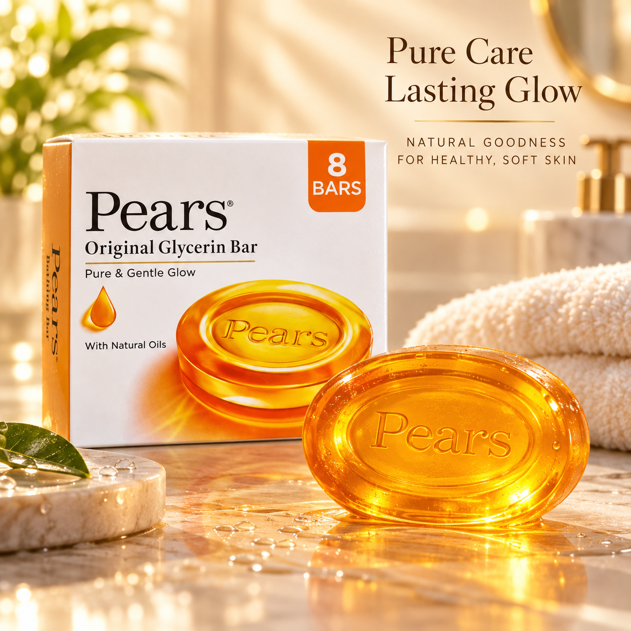 Pears_4 Pears Pure & Gentle Soap - 8 Bars - Image 1